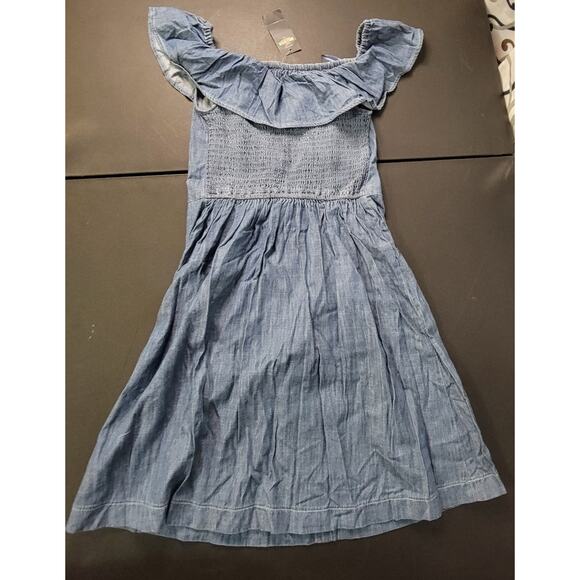 Hollister  Small Blue Button Up Off The Shoulder Dress - Picture 2 of 5
